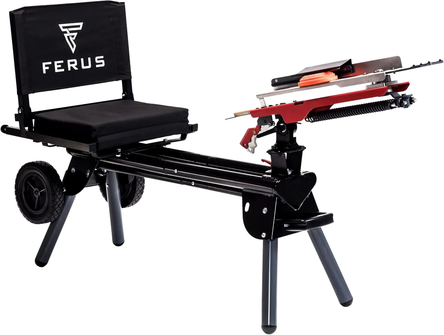 Ferus Outdoors Clay Thrower – MT250 Mobile Sporting Clay Target Thrower - Clay Pigeon Thrower - Skeet and Trap Thrower, Red and Gray