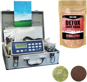 Fir Belt Chi Ionic Ion Detox Machine Foot Bath Aqua Spa Cleanse with Foot Soak Bath16 Ounce Pink Himalayan Salt with 2" Round Jade & 2" Round Ceramic Stone Semi-Conductors of Negative Ions