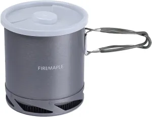 Fire-Maple Hard Anodised Aluminium Camping Pot with Folding Handle for Hiking Picnic with Heat Exchanger Cookware Camping Pans