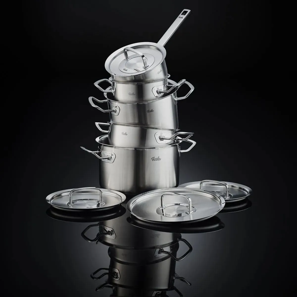Fissler Original-Profi Collection Stainless Steel 9 Piece Set with Metal Lids