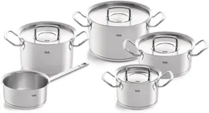 Fissler Original-Profi Collection Stainless Steel 9 Piece Set with Metal Lids