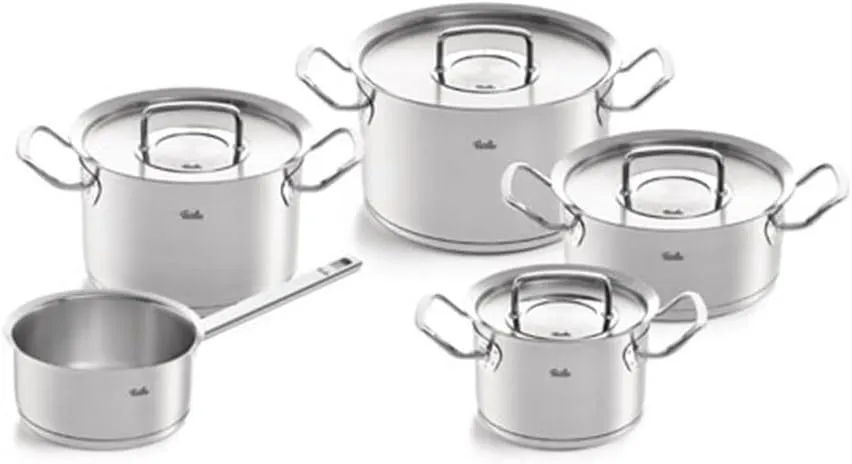 Fissler Original-Profi Collection Stainless Steel 9 Piece Set with Metal Lids