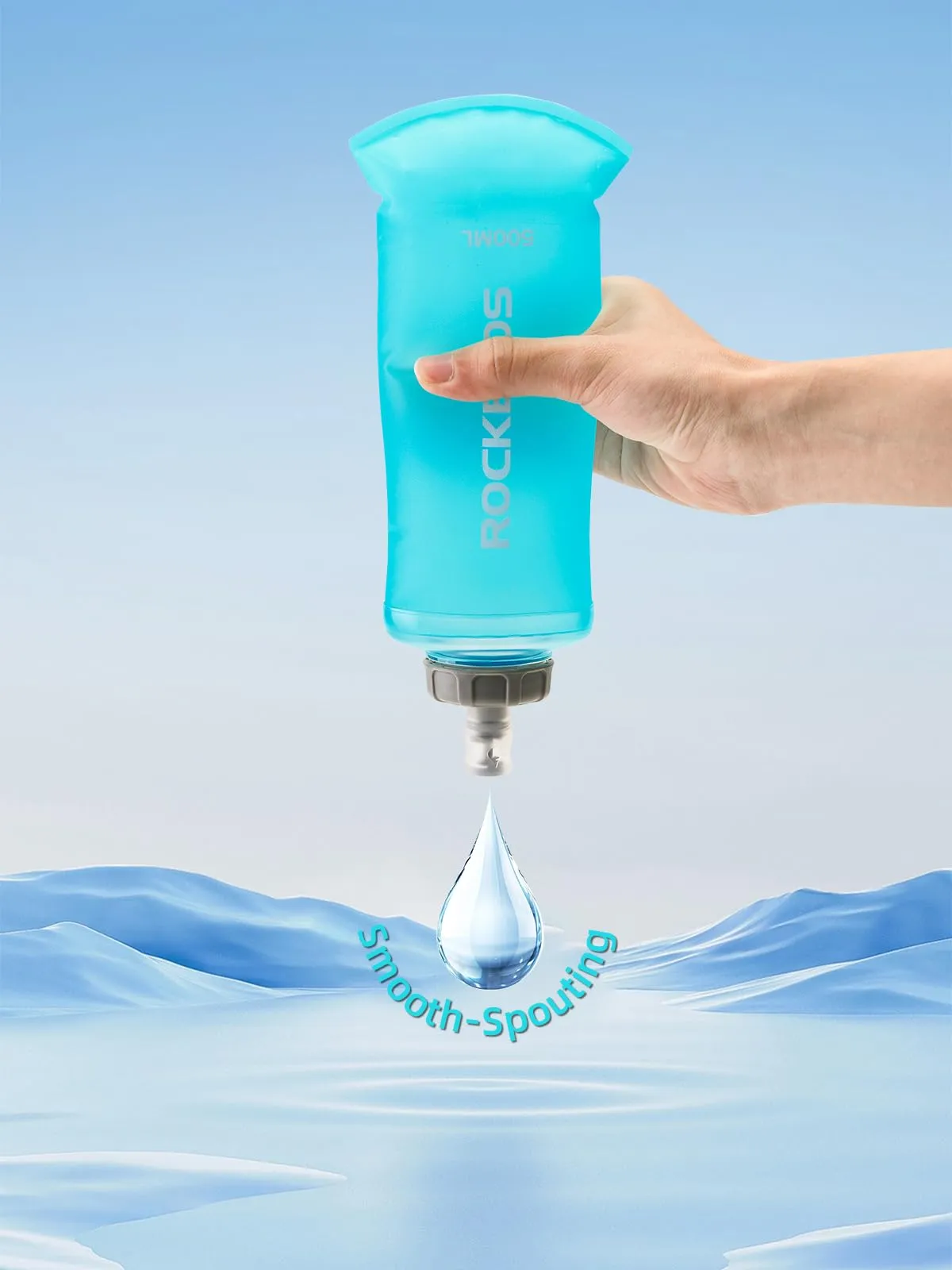 Flexible Water Client satisfaction Door-to-door service for ROCKBROS Bottle Flask Hiking, Soft 500ml Running, Collapsible Cycling Skiing