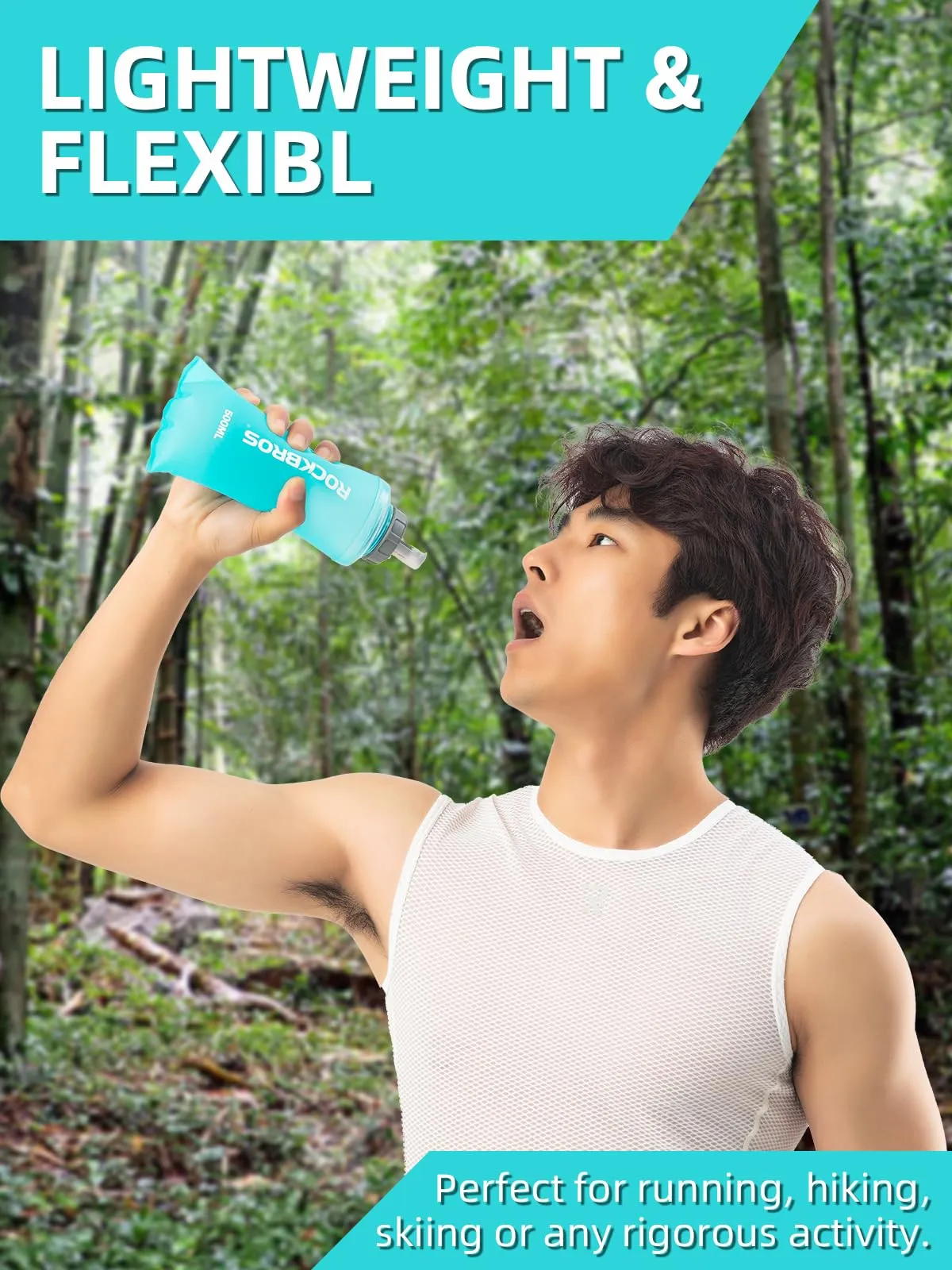 Flexible Water Client satisfaction Door-to-door service for ROCKBROS Bottle Flask Hiking, Soft 500ml Running, Collapsible Cycling Skiing