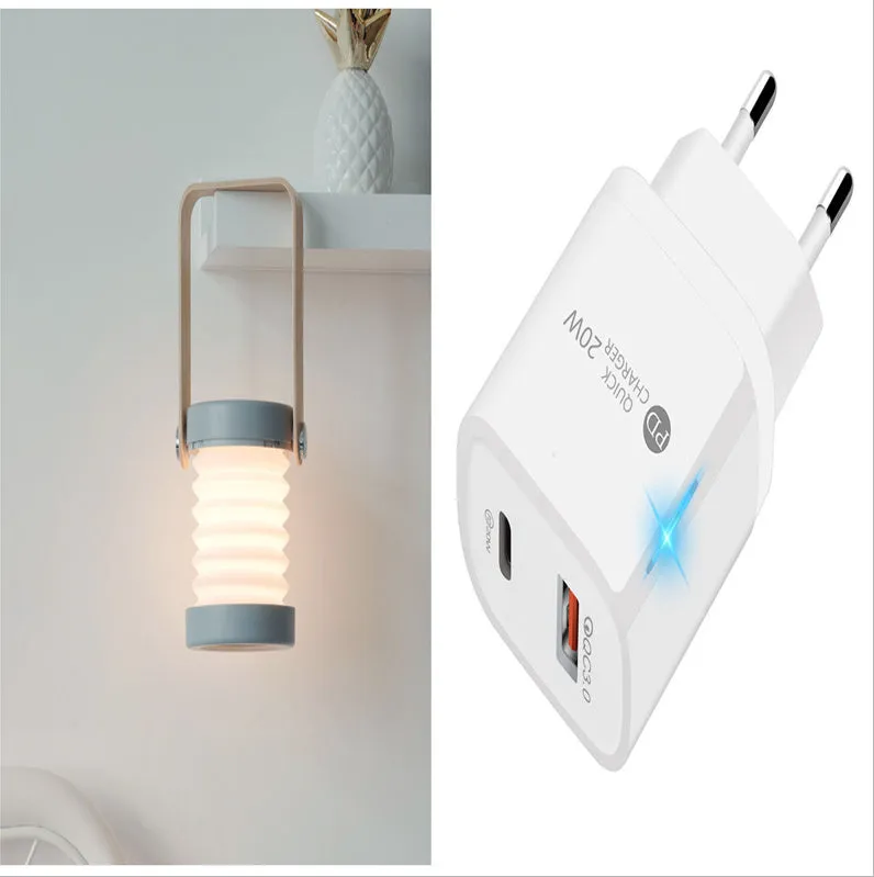 Foldable LED Bedside Lamp - Touch, USB Rechargeable, 3 Brightness Levels