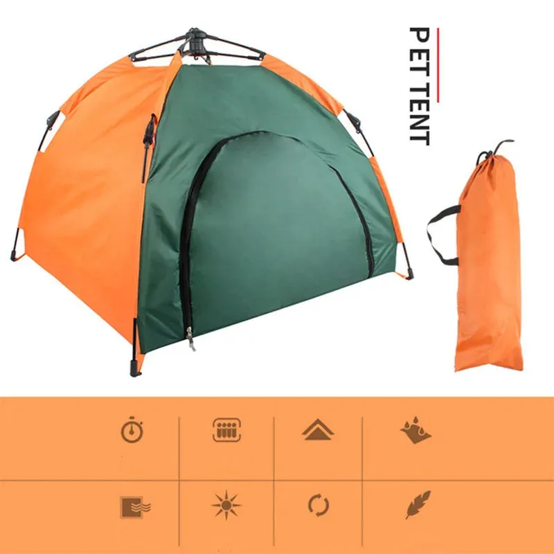 Foldable Outdoor Pet Tent - Automatic Setup, Rainproof & Sunscreen  for Cats and Dogs