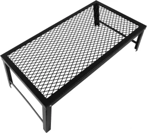Foldable Portable Campfire Grill Fire Pit with Legs, 304 Stainless Steel Heavy Duty Outdoor Cooking Grate, BBQ Rack Griddle Plate for Camping, Picnic, Backyard, 21.7 x 11.8 x 7.1 Inches