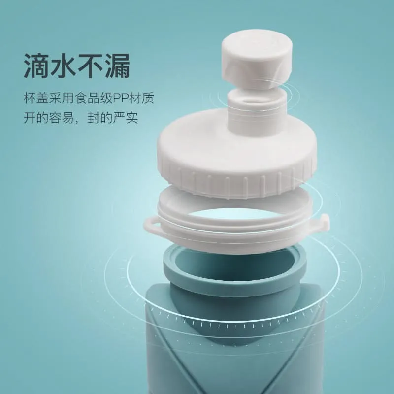 Foldable Silicone Water Bottle – Leakproof, Shatter-Resistant, 600ml