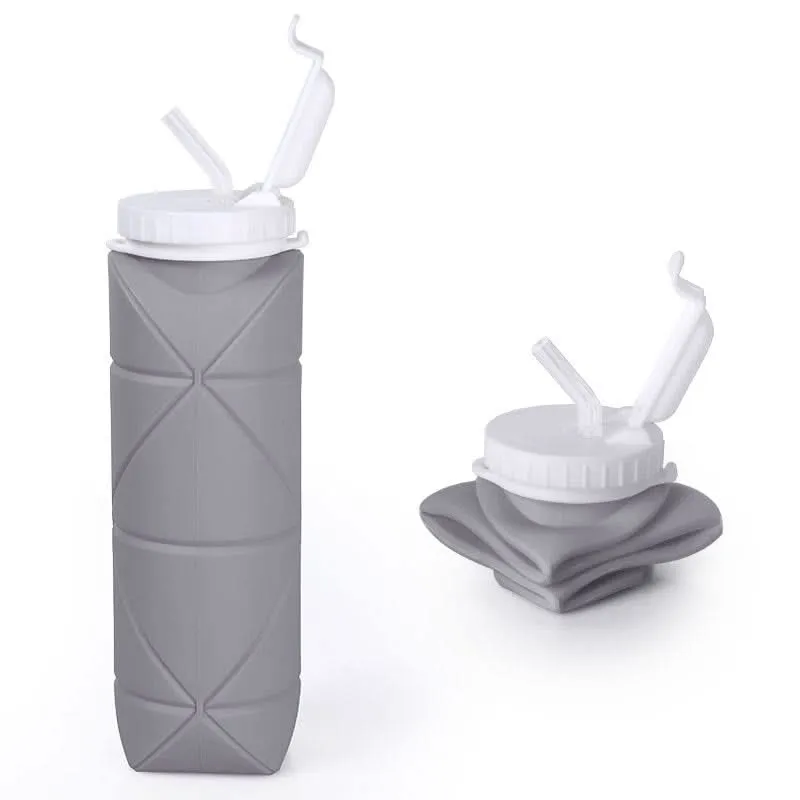 Foldable Silicone Water Bottle – Leakproof, Shatter-Resistant, 600ml