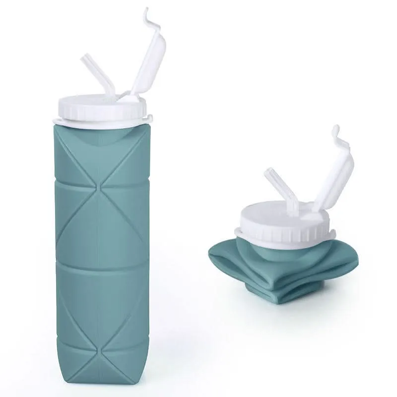 Foldable Silicone Water Bottle – Leakproof, Shatter-Resistant, 600ml