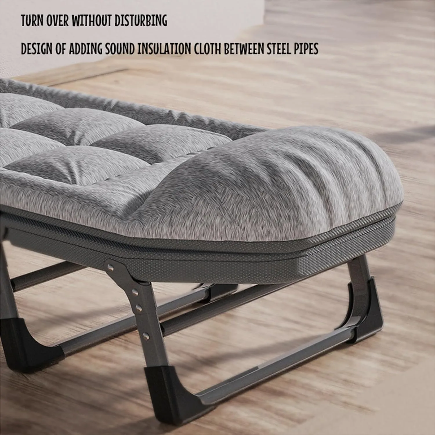 Folding Camping Cot, 4Position Folding Chaise Lounge Chairs Outdoor, Camp Bed for Outdoor, Home, Office, Supports 330 Lbs, for Office/Home Nap/Outdoor Travel