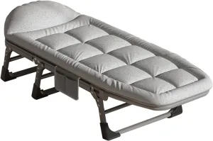 Folding Camping Cot, 4Position Folding Chaise Lounge Chairs Outdoor, Camp Bed for Outdoor, Home, Office, Supports 330 Lbs, for Office/Home Nap/Outdoor Travel