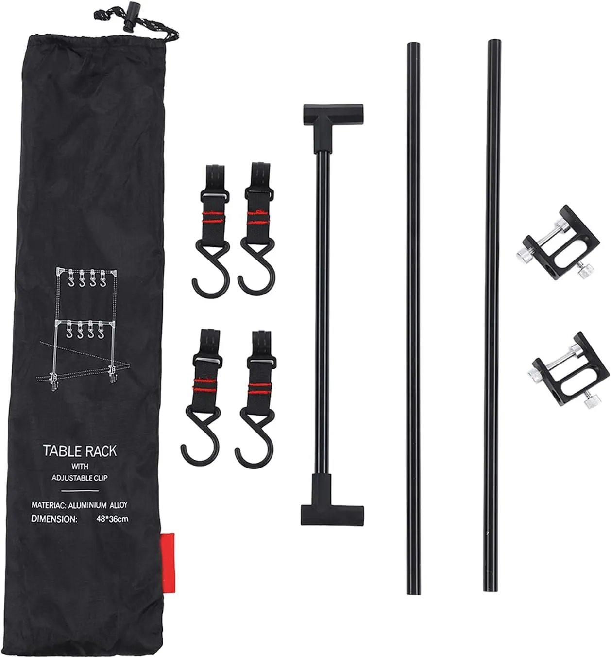 Folding Camping Shelf Desktop Cookware Storage Stand Rack Hanging Organizer for Outdoor BBQ Picnic