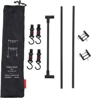 Folding Camping Shelf Desktop Cookware Storage Stand Rack Hanging Organizer for Outdoor BBQ Picnic