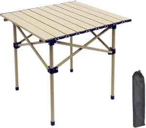 Folding Table Camping Portable Made of Carbon Steel Strong Load-Bearing Capacity for Outdoor Cooking, Picnic, Camp, with Carry Bag(White,53 * 50 * 50cm)