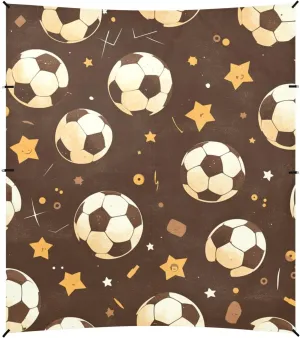 Football Stars Brown Beach Canopy UPF50 Water-Resistant Portable Sun Shelter with Carrying Bag for Camping, Fishing, Backyard Fun
