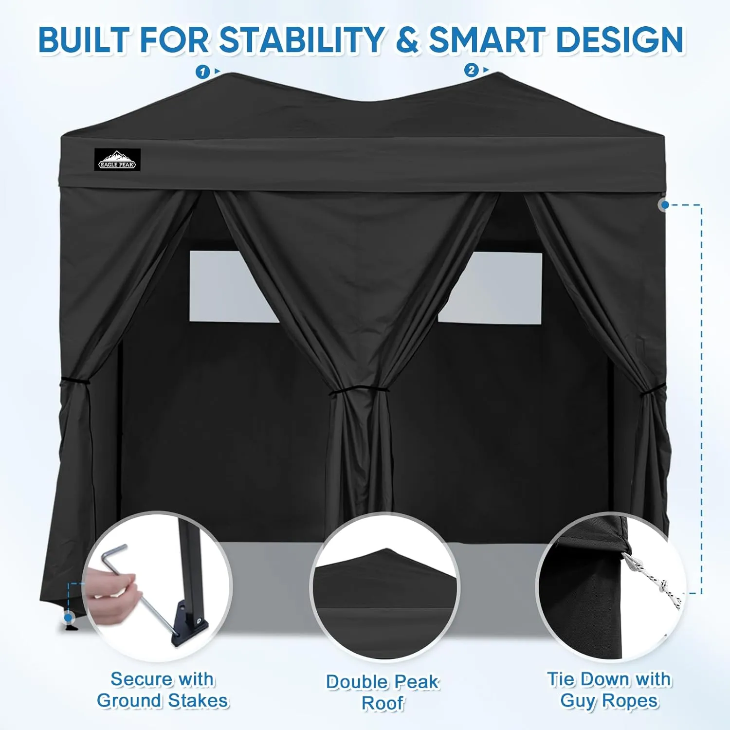 for Up Changing PEAK or Pop 2 Tent Beach Portable Room, EAGLE Pop Room Changing Room 8x4, (Black) Changing Shelter, Impeccable Outdoor Friendly assistance Up for Room Photoshoots Pool, Sun Dressing Portable