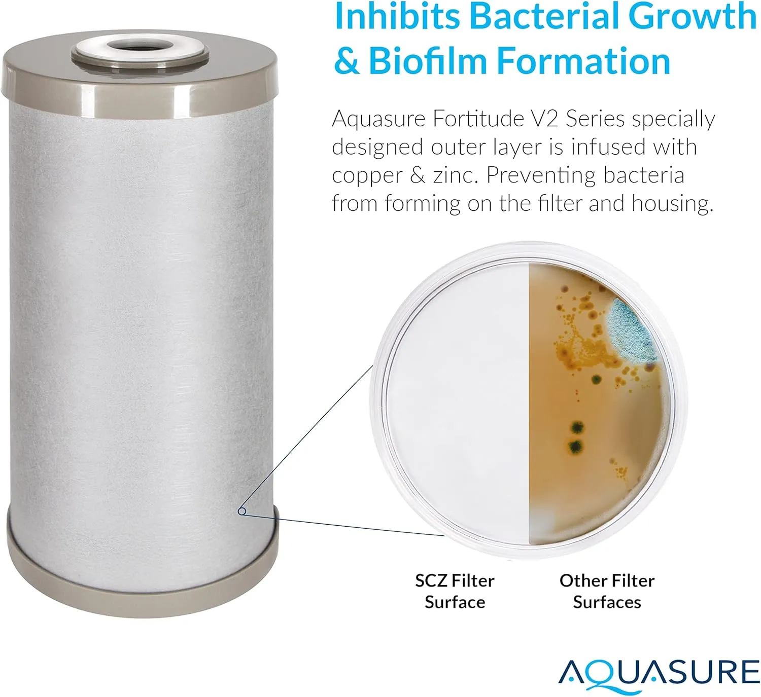 Fortitude V2 Series Sediment/Carbon/Zinc Bacteria Inhibiting Triple Purpose Replacement Filter - Standard (Sediment/Carbon/Zinc, Standard)