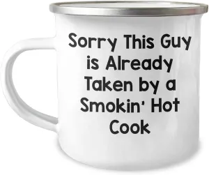 Funny Cook Quote Camping Mug, Gifts from Men, Gifts for Dad on Father's Day, Perfect Cookware for Outdoor Cooking