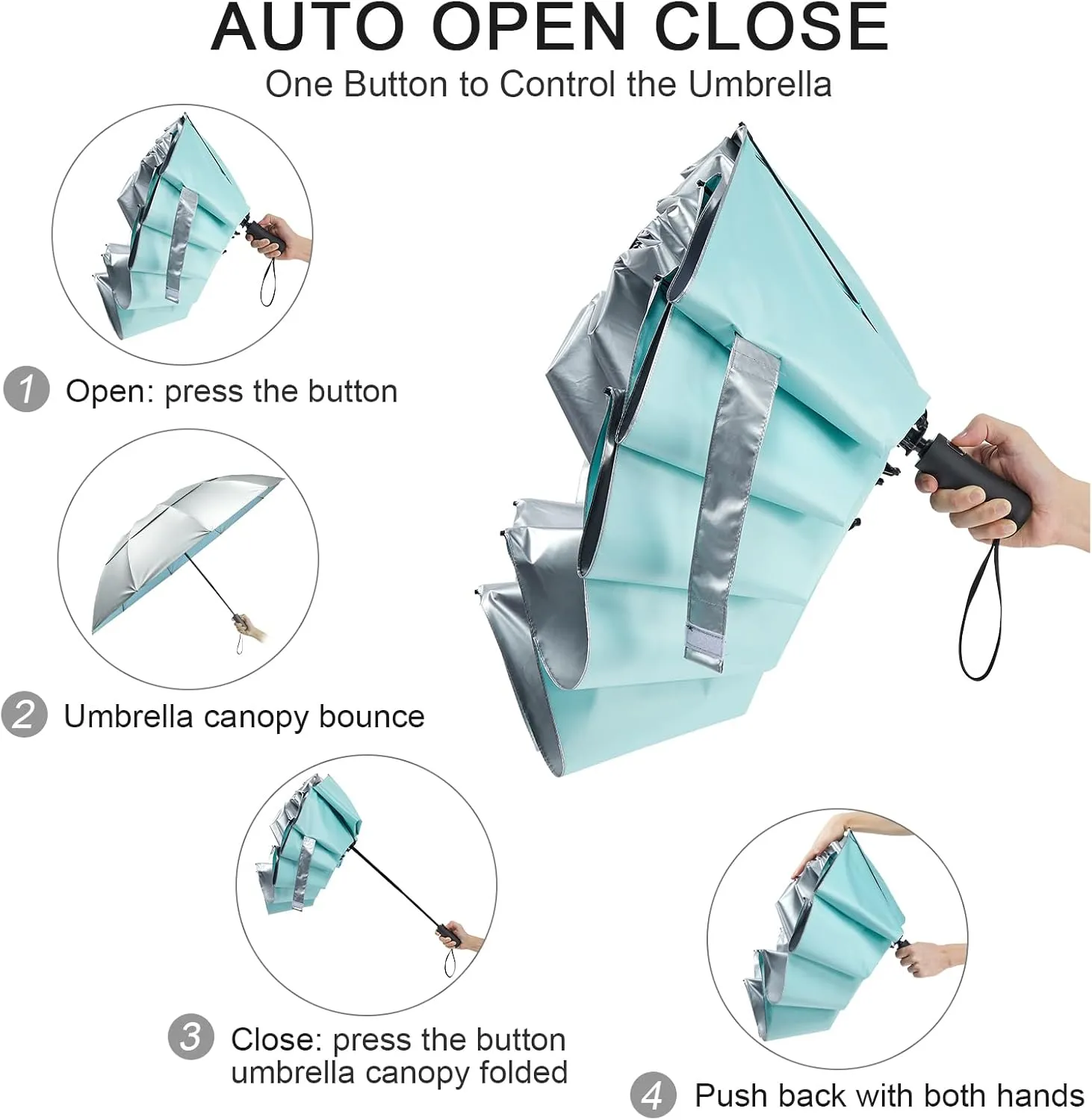 G4Free 42/46/54/62 Inch Large Golf Umbrella Compact Reverse Travel Umbrella 10 Ribs Windproof for Rain Double Canopy Automatic Open Close
