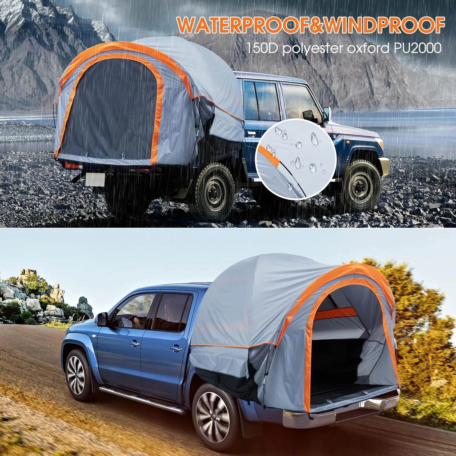 GarveeTech Trunk Bed Tent for Camping - Waterproof PU2000mm, Spacious Double Layer Design, Includes Rainfly and Storage Bag