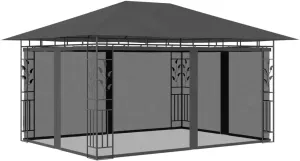 Gazebo with Mosquito Net 13.1'x9.8'x9' Anthracite 0.6 oz/ft² Party Tent