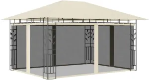 Gazebo with Mosquito Net 13.1'x9.8'x9' Cream 0.6 oz/ft² Party Tent