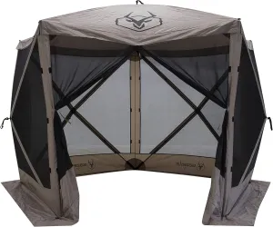 Gazelle Tents™, G5 5-Sided Portable Gazebo, Easy Pop-Up Hub Screen Tent, Waterproof, UV Resistant, 4-Person & Table, Desert Sand, 85" x 115" x 106", GG501DS