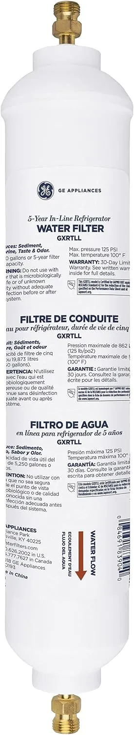 GE Appliances GXRTLL 5-Year in-LINE Filtration System Water Filter, 1 Count (Pack of 1)