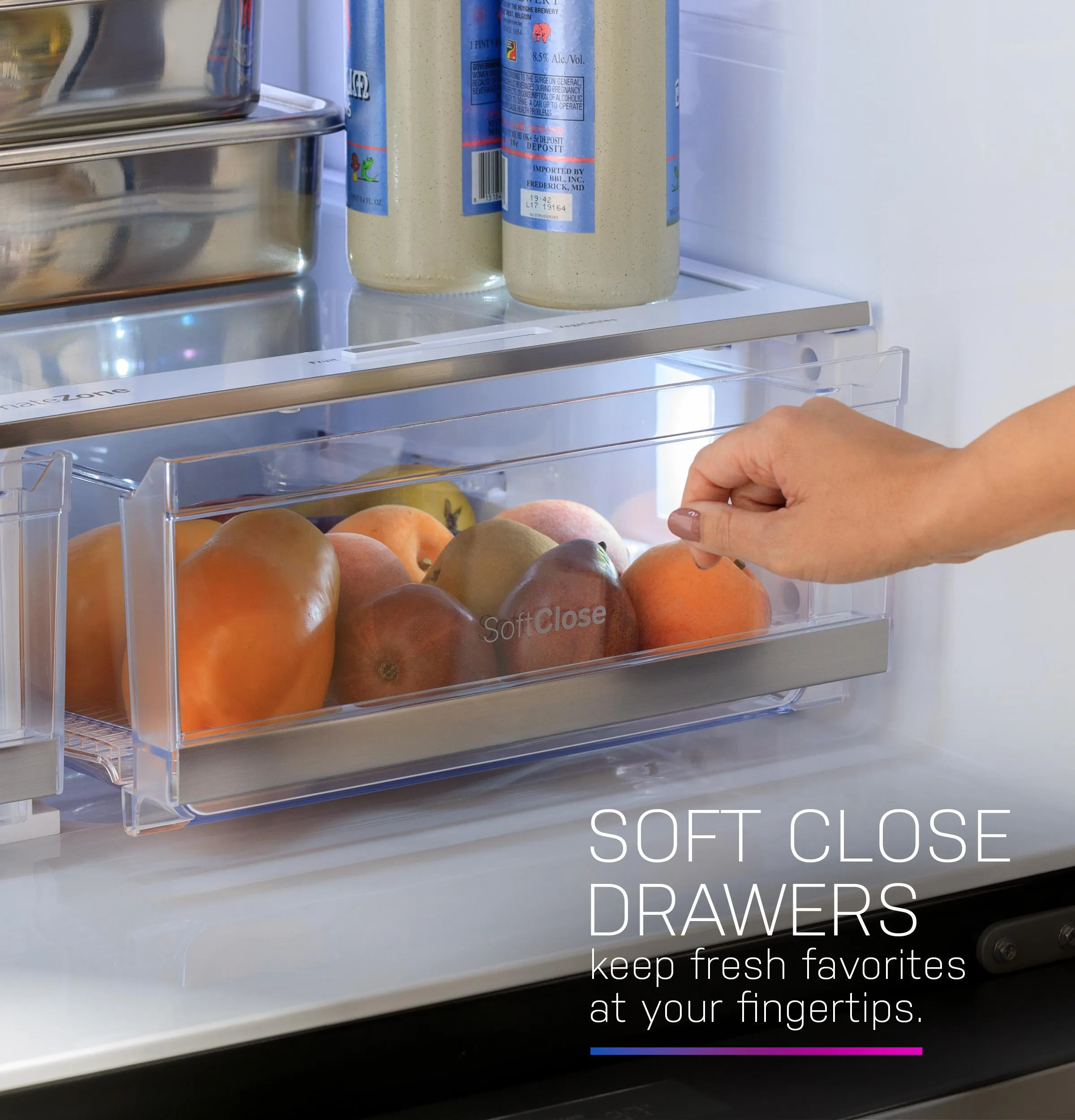 Ge Appliances PHD23BYWFS Ge Profile&#8482; Energy Star® 22.9 Cu. Ft. Counter-Depth Quad-Door Refrigerator With Dual-Dispense Autofill Pitcher And Door In Door