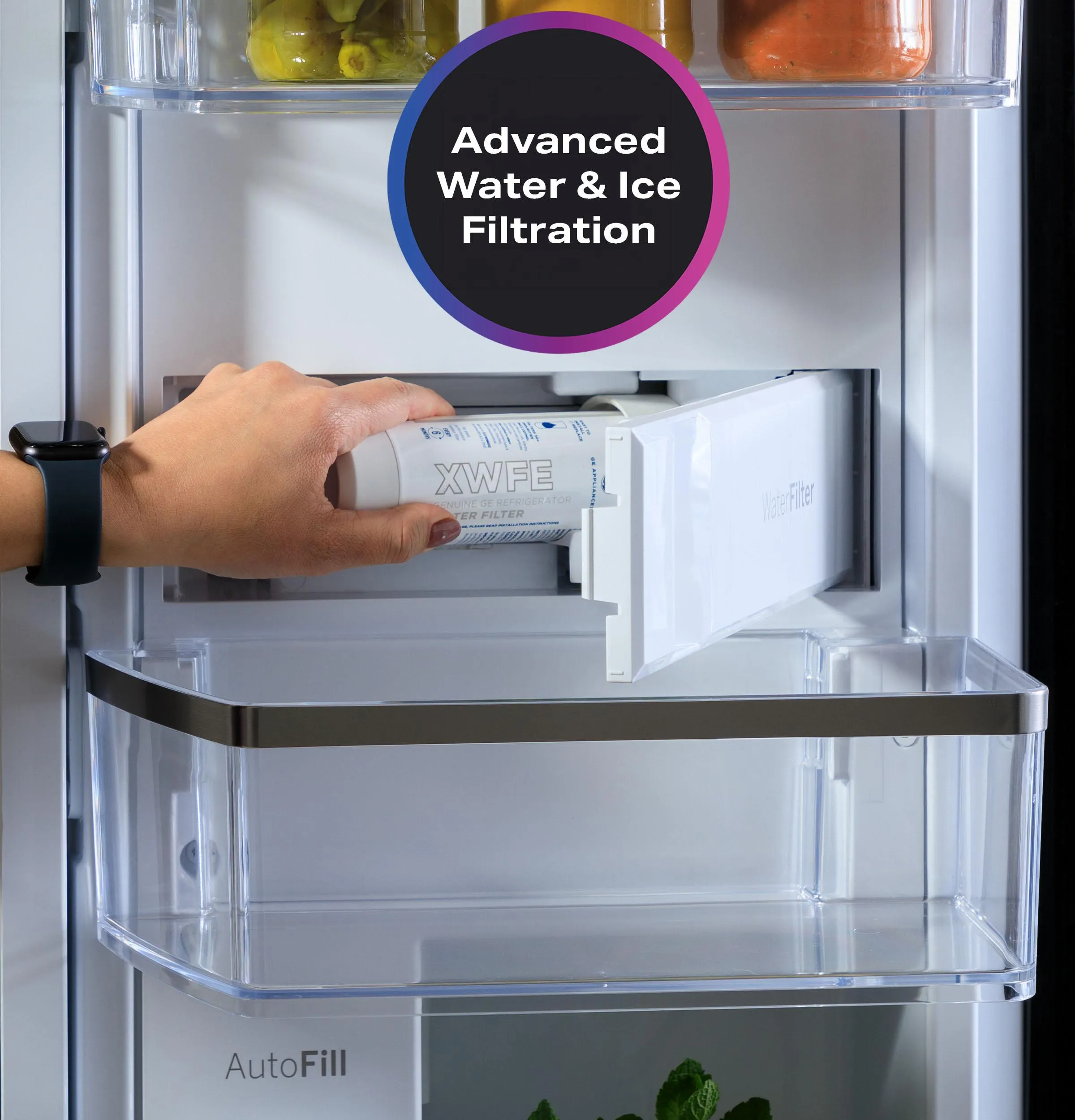 Ge Appliances PHD23BYWFS Ge Profile&#8482; Energy Star® 22.9 Cu. Ft. Counter-Depth Quad-Door Refrigerator With Dual-Dispense Autofill Pitcher And Door In Door