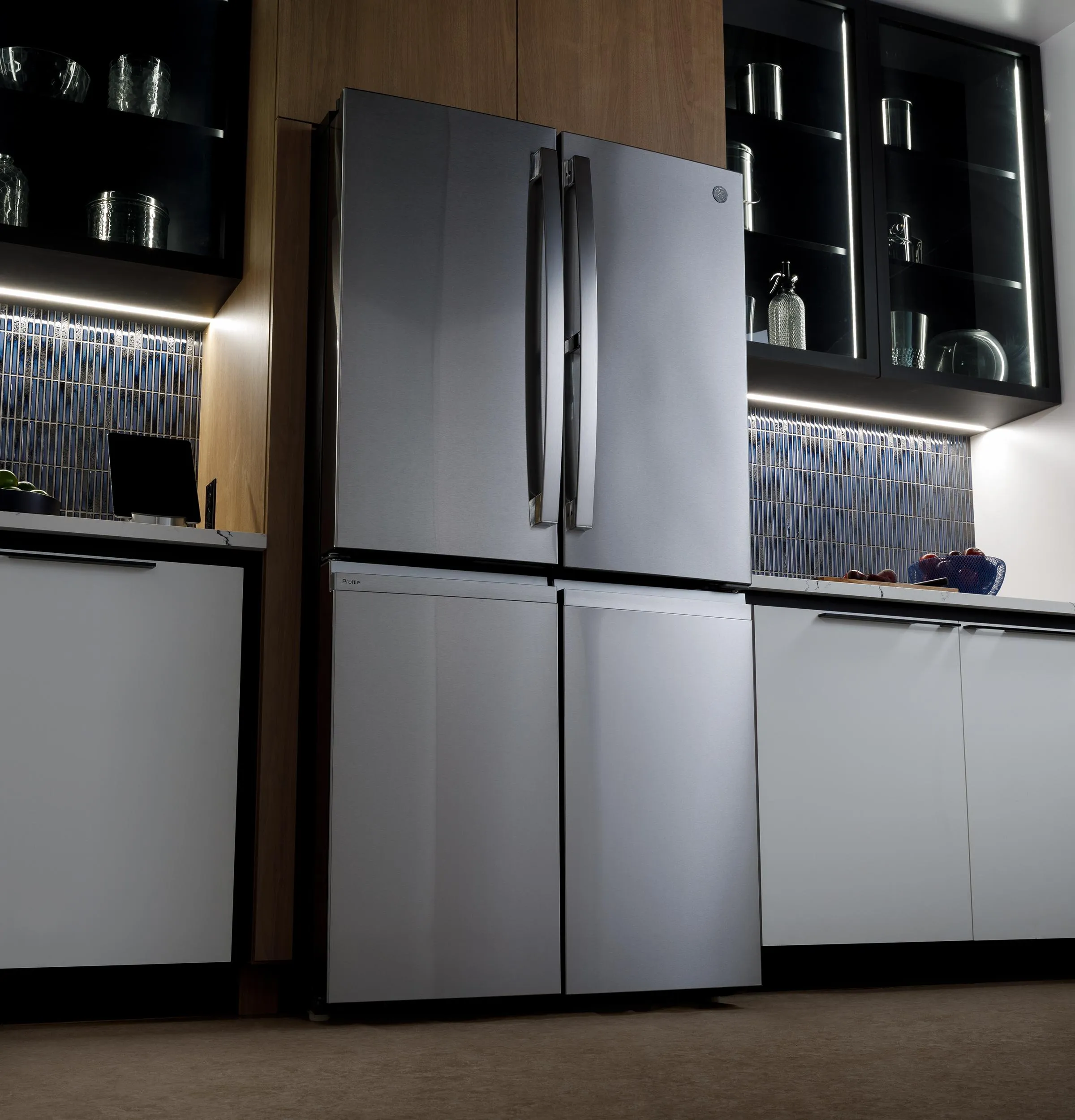 Ge Appliances PHD23BYWFS Ge Profile&#8482; Energy Star® 22.9 Cu. Ft. Counter-Depth Quad-Door Refrigerator With Dual-Dispense Autofill Pitcher And Door In Door