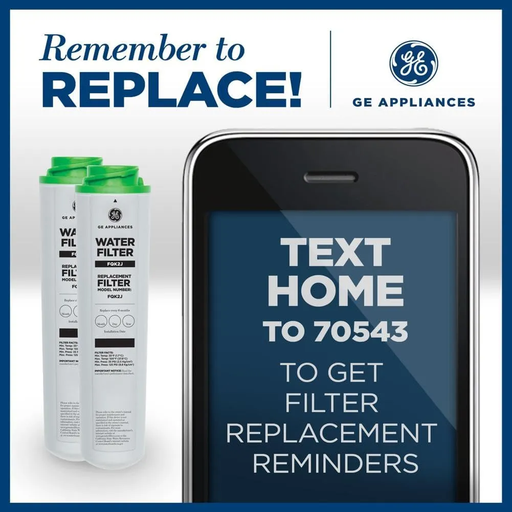 GE FQK2J Under Sink Water Filter Replacement | Dual Flow | Reduces Sediment, Rust & Other Impurities from Water | Replace Every 6 Months for Best Results | 2 Water Filters Light Gray