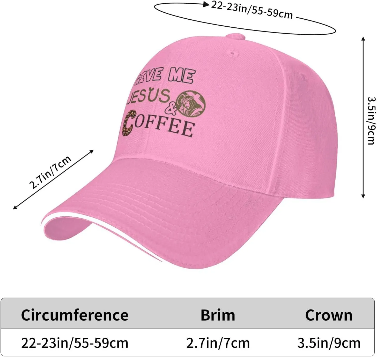 Give Me Jesus Coffee Baseball Cap Dad Hat Funny for Men Trucker Hats Adjustable Fashion Caps Hiking & Travel Black-R