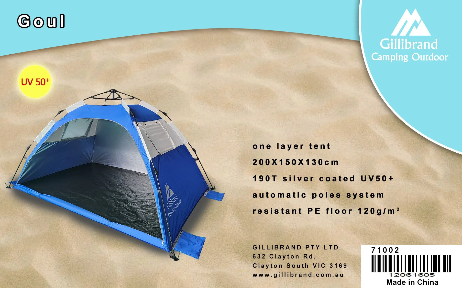 Goul 2 Persons instant beach Tent