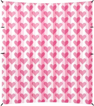 Gradient Peach Heart Pattern Beach Tent UPF50  Easy Setup Portable Sunshade with Sandbags & Sand Shovel for Camping, Picnics, Backyard & Fishing