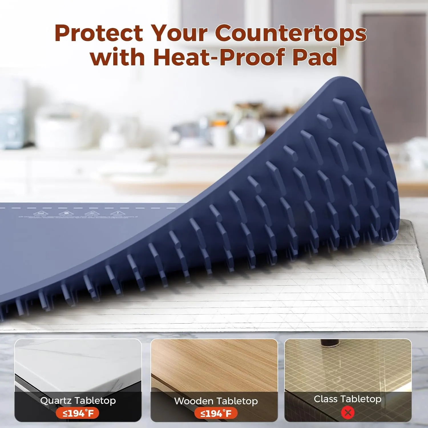 Graphene Warming Mat for Food - Fast Full Surface Heating Electric Warming Tray, Portable Food Warmer for Parties Buffet with 6 Temperature and Timer Settings, Blue