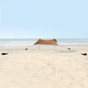 Green Elephant Beach Tent - Pop Up Beach Shade with UPF 50  UV Protection, Easy Setup Beach Sun Shelter for Camping, Fishing, Backyard & Picnic, Gold Brown