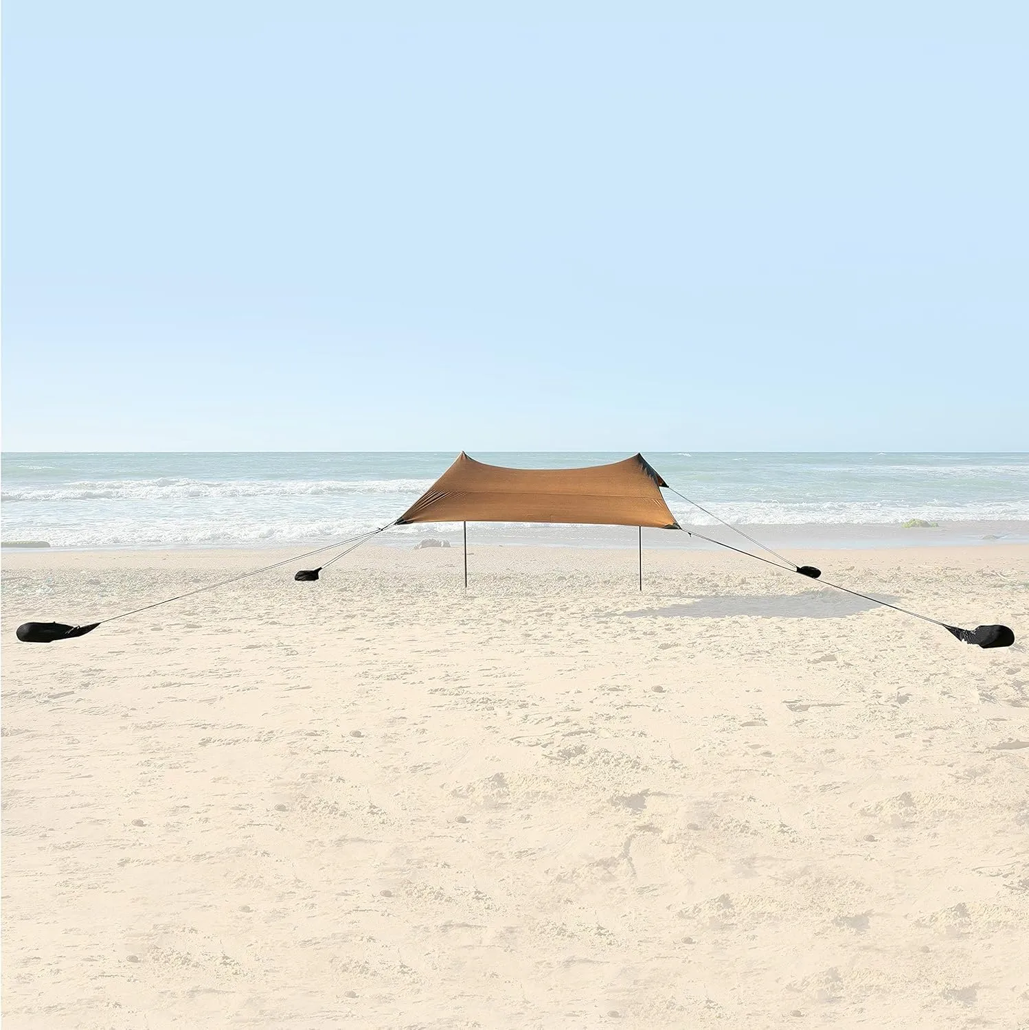 Green Elephant Beach Tent - Pop Up Beach Shade with UPF 50  UV Protection, Easy Setup Beach Sun Shelter for Camping, Fishing, Backyard & Picnic, Gold Brown