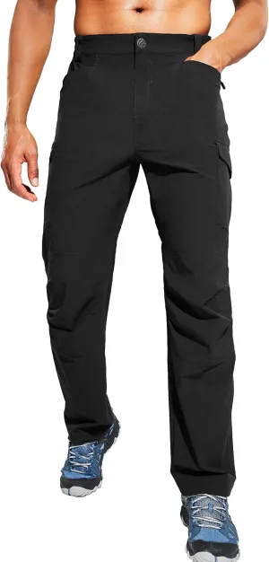 Haimont Men's Lightweight Hiking Pants with 6 Pockets Nylon Quick Dry Outdoor Travel Cargo Pant for Men, Water Resistant