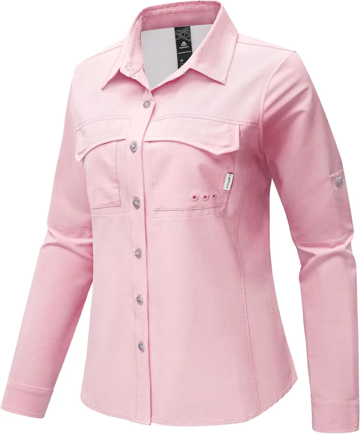 Haimont Women's Travel Hiking Fishing Button Down Shirt, UPF 50  UV Long Sleeve Sun Shirts for Outdoor Camping Sailing