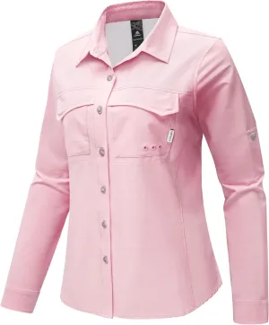 Haimont Women's Travel Hiking Fishing Button Down Shirt, UPF 50  UV Long Sleeve Sun Shirts for Outdoor Camping Sailing