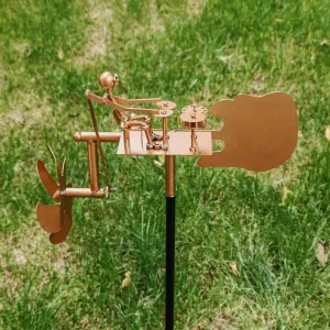 Handmade Metal Drummer Windmill, Wind-Powered Kinetic Sculpture - Percussionist Music Figurine, Rockin Art Spinner for Yard, Lawn, Garden & Patio Decor, Drummer Statue Outdoor Gift