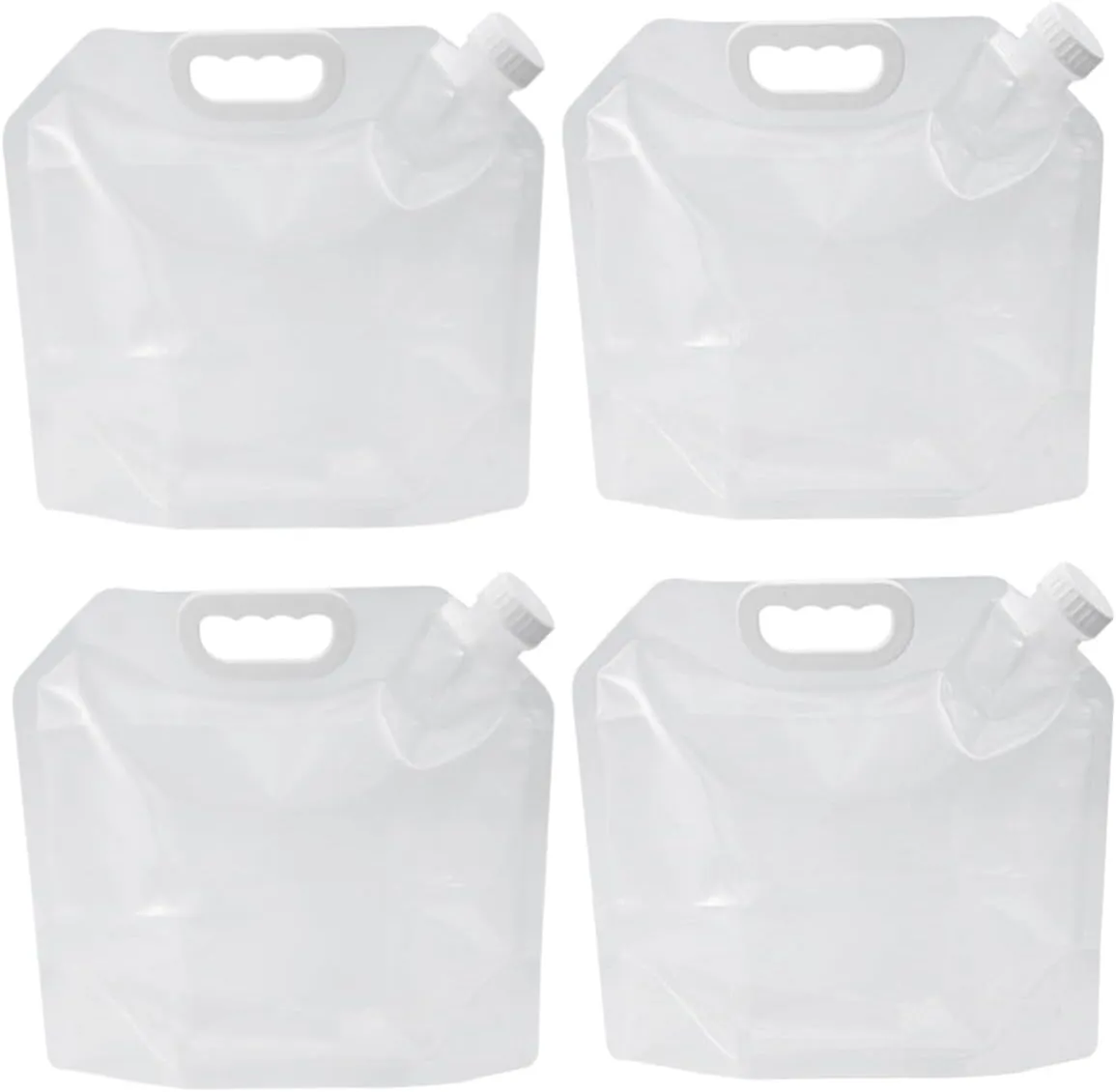 Happyyami 2sets 5l Large Capacity Water Bag Collapsible Camping Water Bottle Car Carrier Outdoor Filter 2pcs*2
