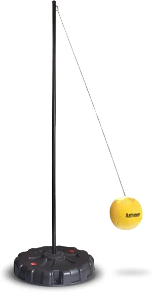 Hathaway Tetherball and Rope Set with Fillable Base – Outdoor Game for Backyard Fun, Durable Ball, Adjustable Rope, Rust-Resistant Steel Tether Ball Pole & Portable Design, Ideal for Kids and Adults