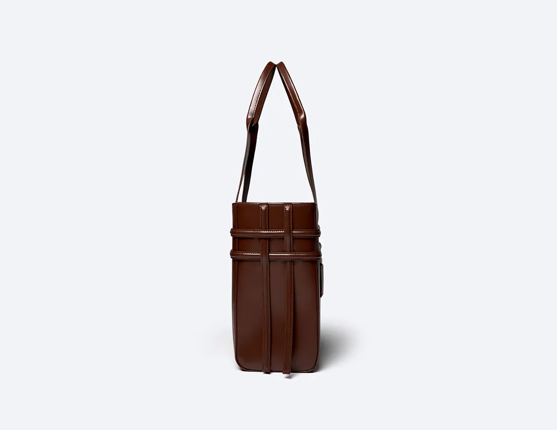 Hedy Vegan Italian Grape Leather Carry All Tote | Cocoa