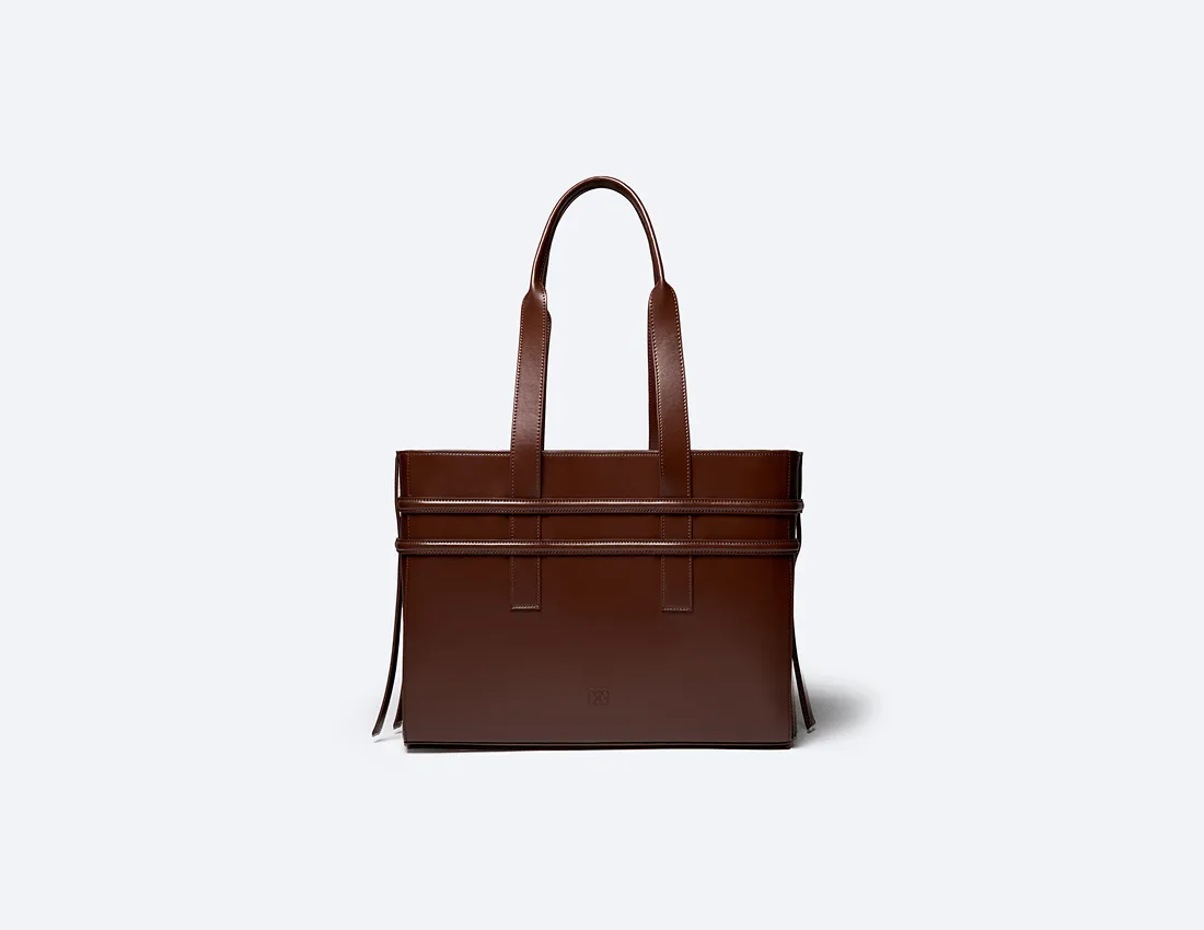 Hedy Vegan Italian Grape Leather Carry All Tote | Cocoa