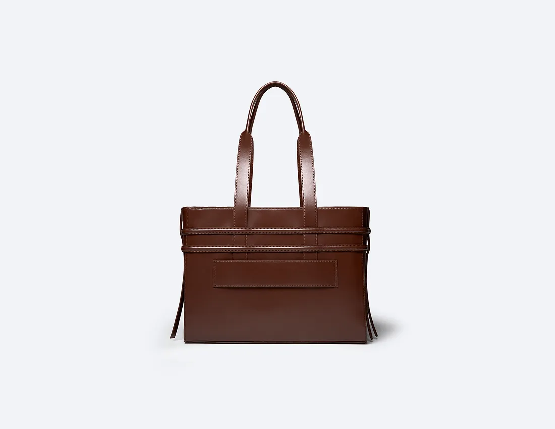 Hedy Vegan Italian Grape Leather Carry All Tote | Cocoa