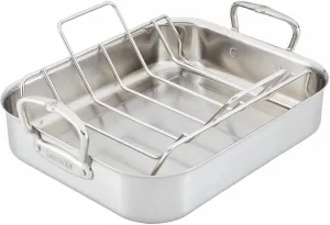 Hestan - Stainless Steel Classic Roaster with Rack, Induction Cooktop Compatible