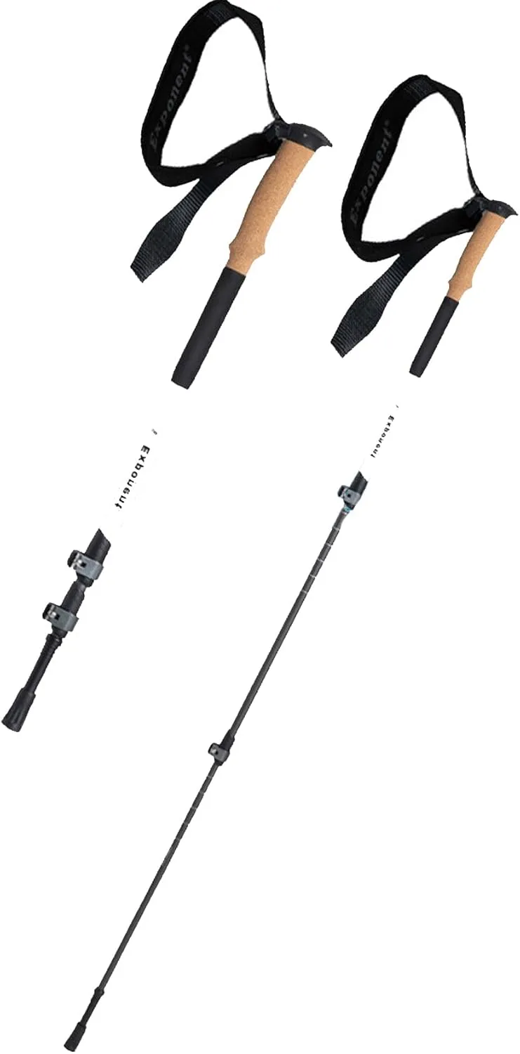 Hiking Poles Bundle, Ultralight Telescopic Walking Stick Aluminum Hiking Sticks Adjustable Trekking Poles, for Exercise, Stability, Seniors, Adults(Grey)